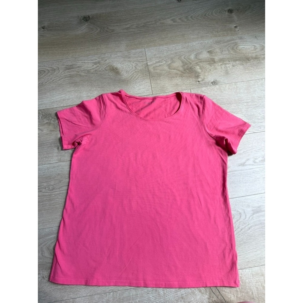 EUC Women Eileen Fisher short sleeve organic cotton t-shirt pink stretch size M